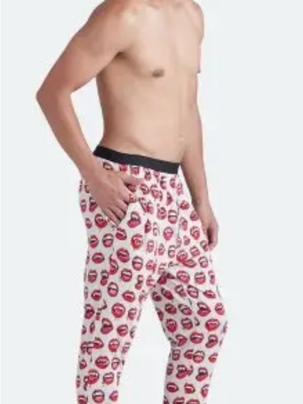 MeUndies White Lounge Pants with vampire Print and Black Waistband NEW 2XL